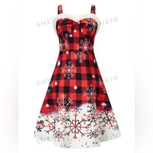 Holiday red plaid dress
